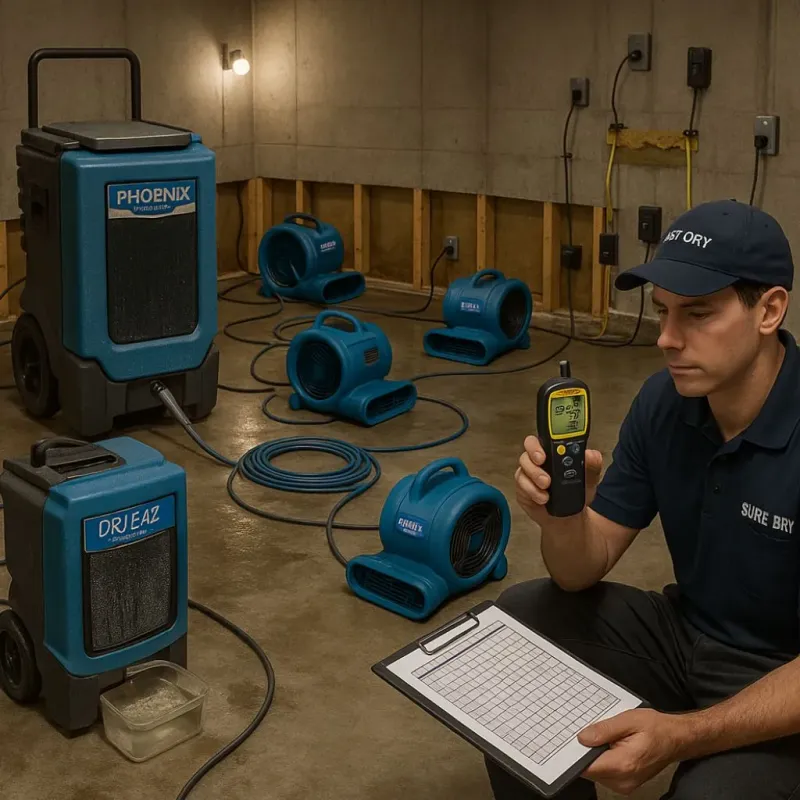 Structural Drying and Dehumidification process in Arcadia, SC